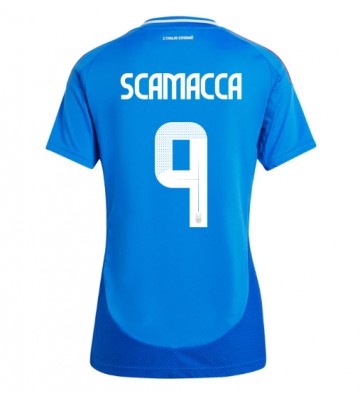 Italien Gianluca Scamacca #9 Hjemmebanetrøje Dame EM 2024 Kort ærmer